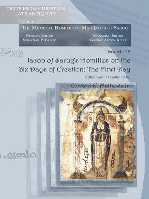 cover image of Jacob of Sarug's Homilies on the Six Days of Creation